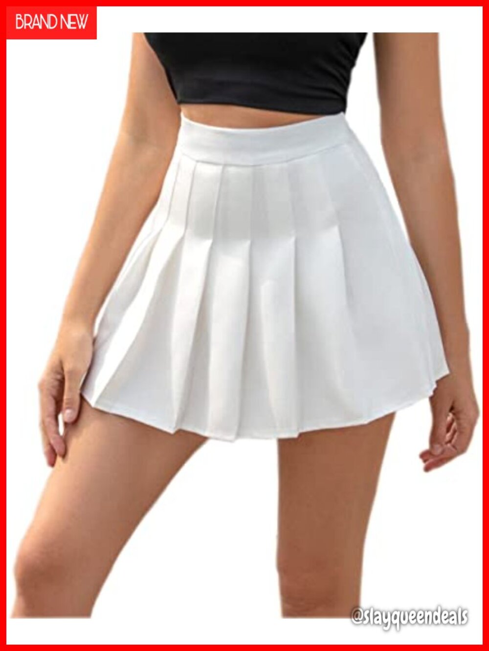 Pleated High Waist Mini Skater Tennis Skirt with Inner Shorts